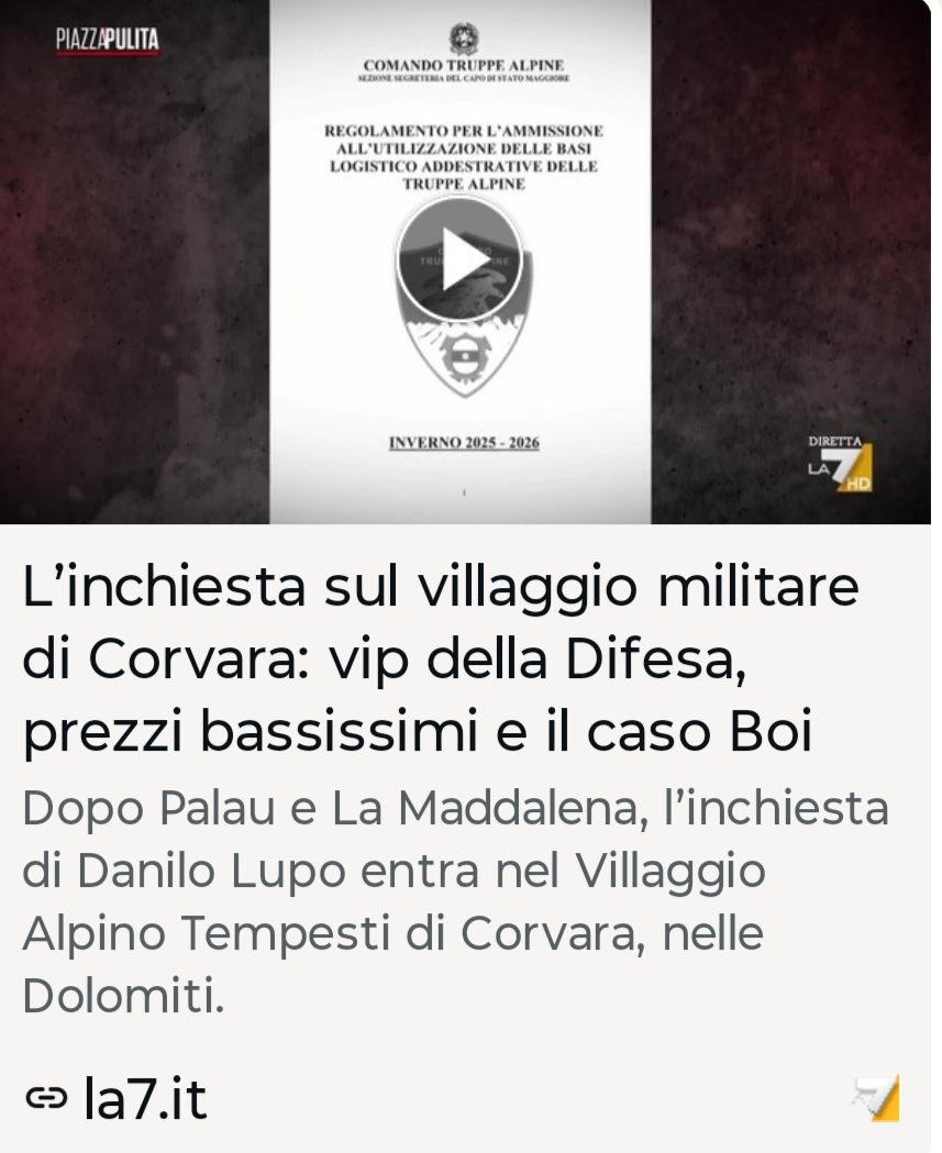 L' immagine e il testo fonte La7d  